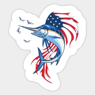 Fishing Patriotic Sailfish Sticker